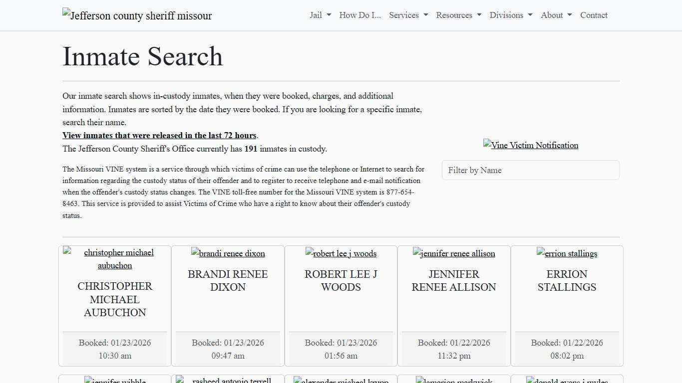 Inmate Search Jefferson County Sheriff's Office