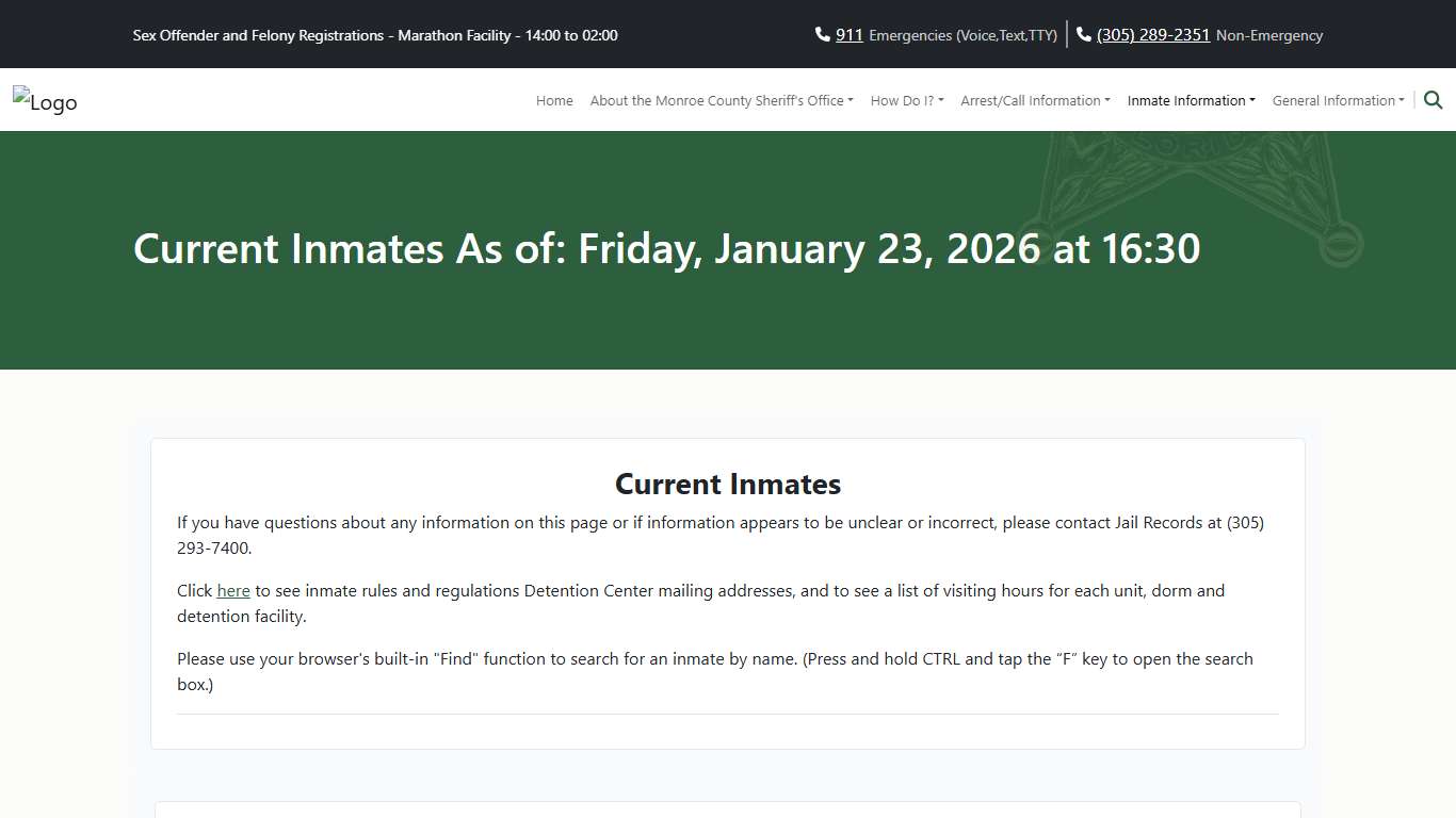 M.C.S.O - Current Inmates